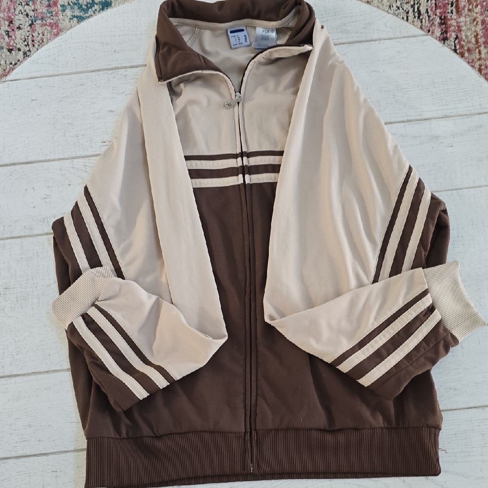 Fila Brown and Cream Zip Up Jacket